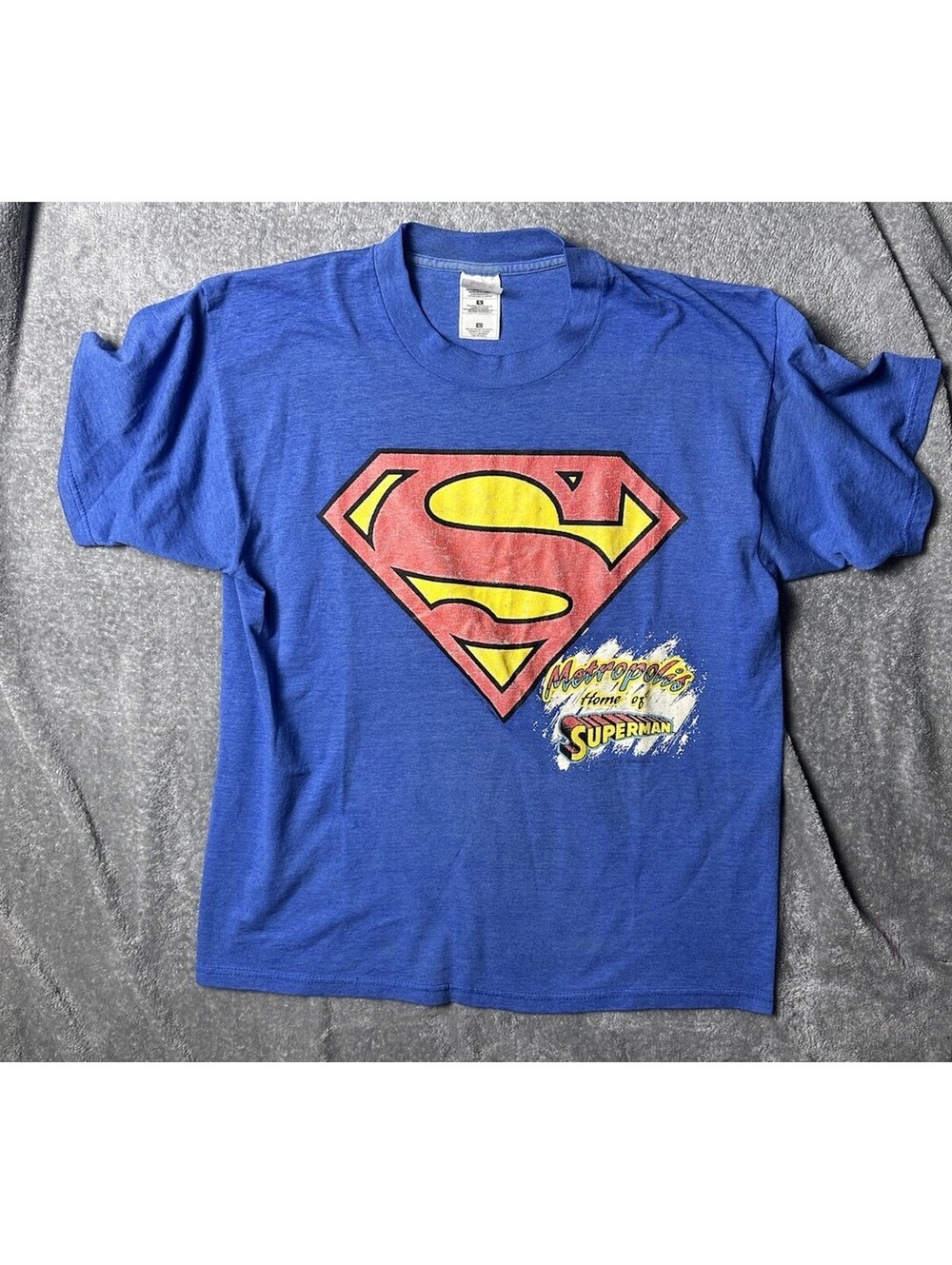 VTG Y2K Superman Metropolis Home of Superman Graphic T Shirt Large DC Comics
